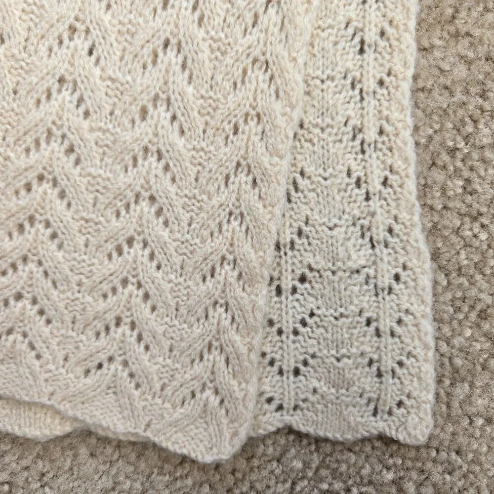 Cashmere Pointelle Scarf Ivory